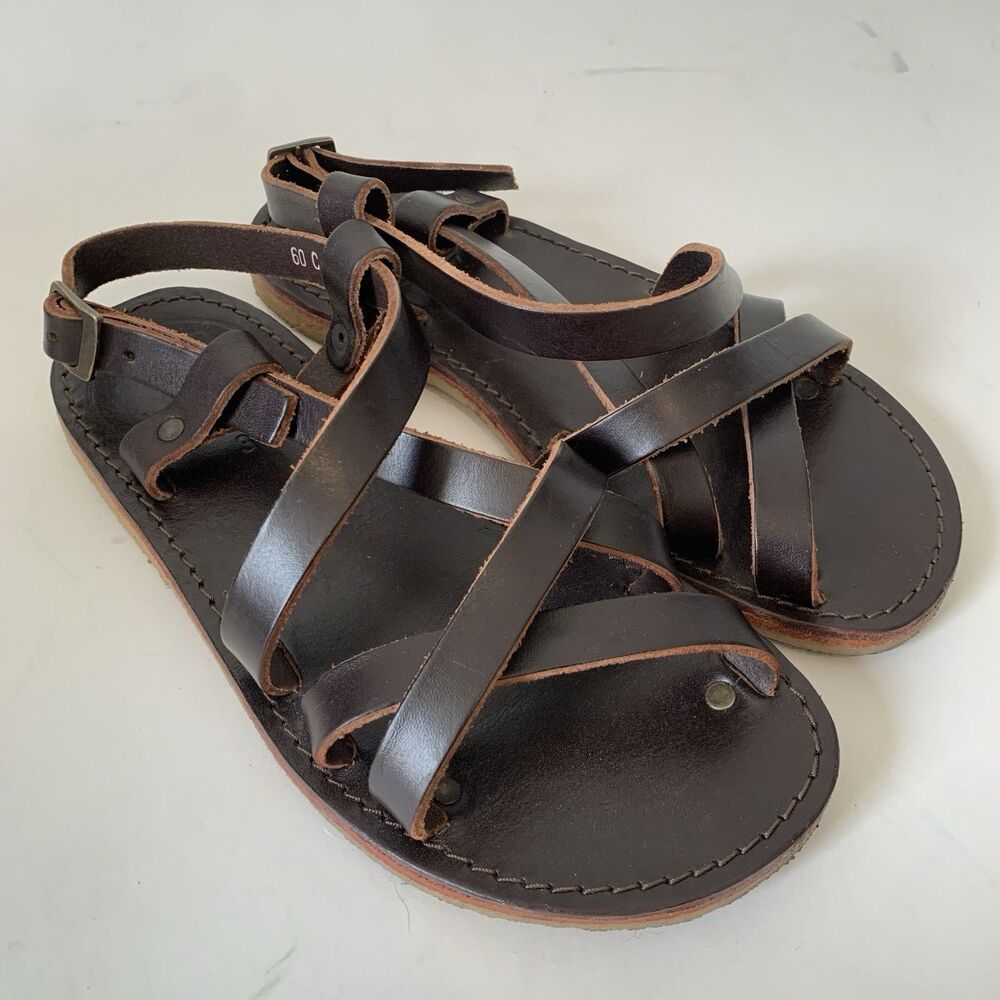 Duckfeet Bornholm Womens 37 Danish Leather Sandals Brown Strappy Gum Soles